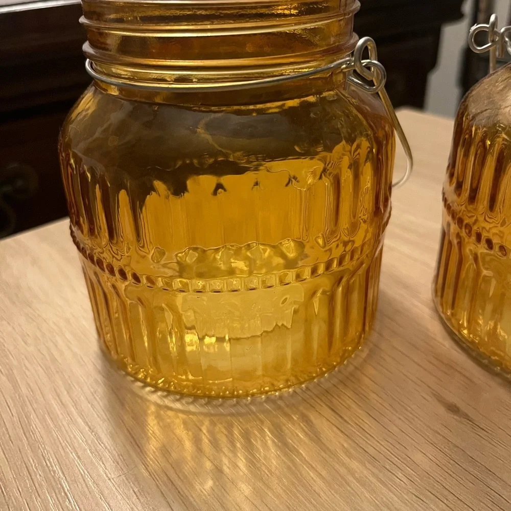Yellow~Lantern Style ~Jar~ Pillar Candle Holder ~Fall/Autumn